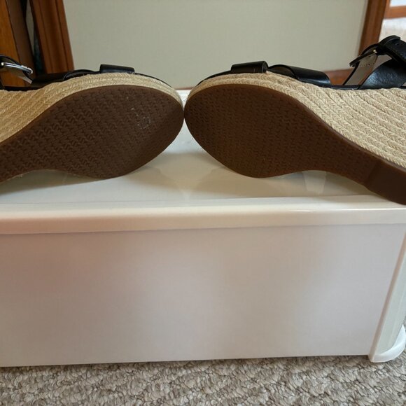 Michael Kors Size 8 1/2 wedge black sandals. 4 3/4" high. - Picture 7 of 7